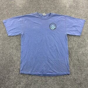 Vintage Peace Frogs Shirt Mens Large Blue Expedition Outfitters Kayaking 90s